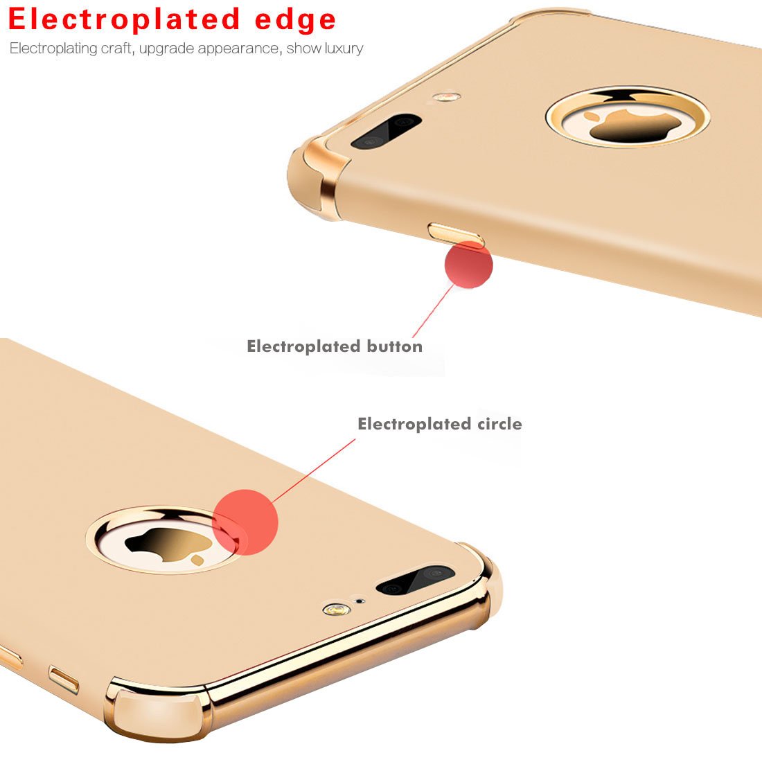 Tverghvad For Iphone 7/8 Case, Ultra Thin Flexible Soft Matte Phone Case Compatible For Iphone 7/ Iphone 8 (Gold)