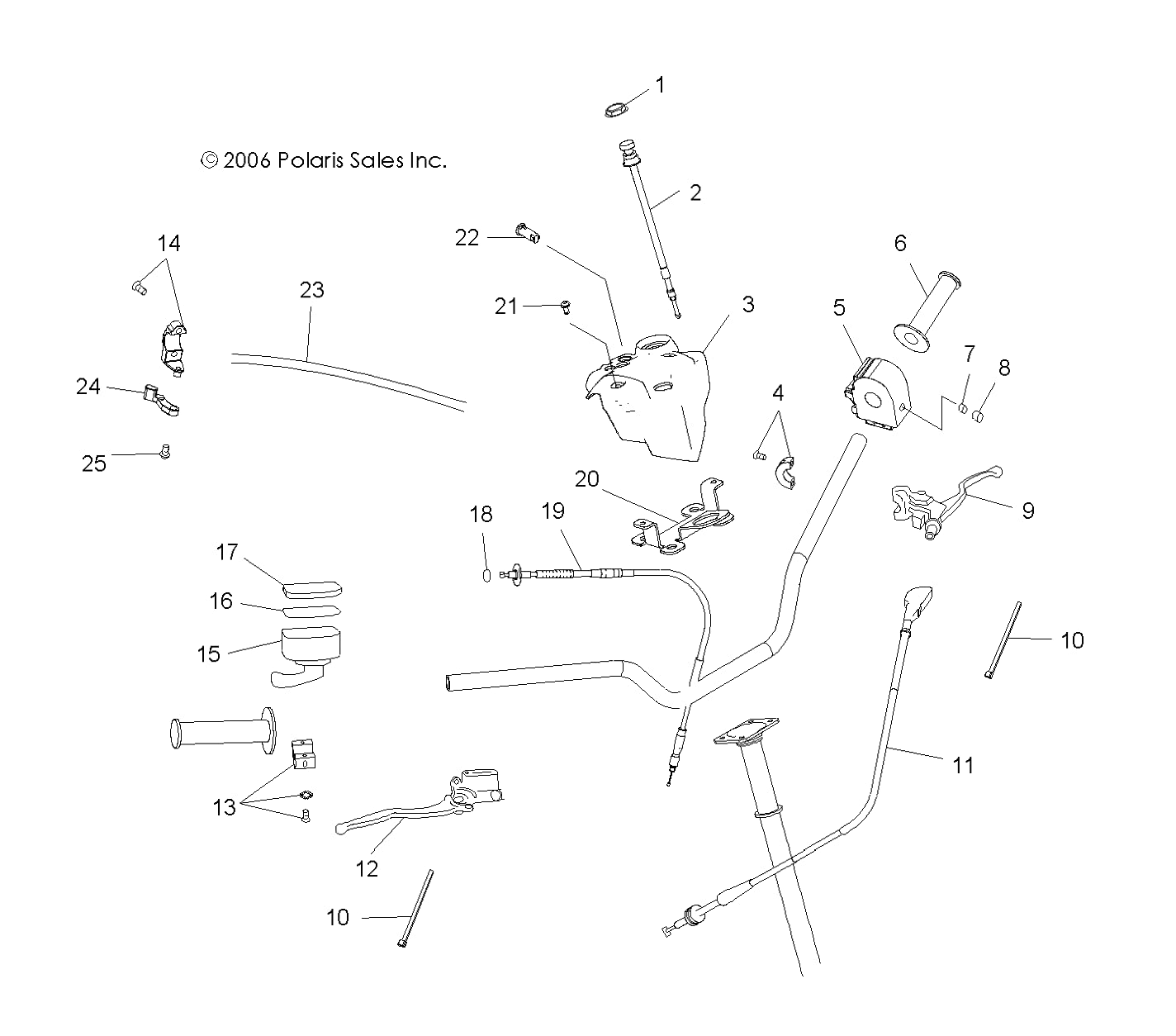 Polaris Atv Friction Choke Cable, 31.73 In, Genuine Oem Part 7081221, Qty 1