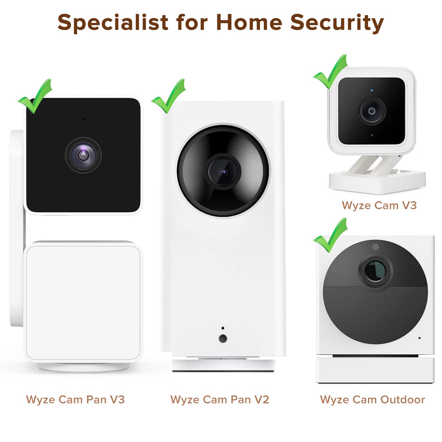 Caguan 2Pack Flexible Clamp Mount For Wyze Cam Pan V3 Indoor/Outdoor Camera, Wyze Cam Pan V2, Wyze Cam V4/V3/V2, Wyze Cam Outdoo