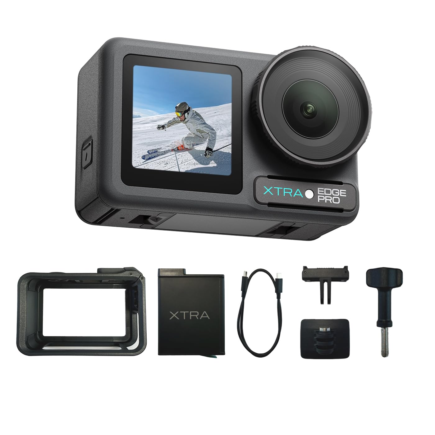 XTRA Camera CP.OS.00000558.01 Xtra Edge Pro 4K Action Camera w 1 1.3 Sensor