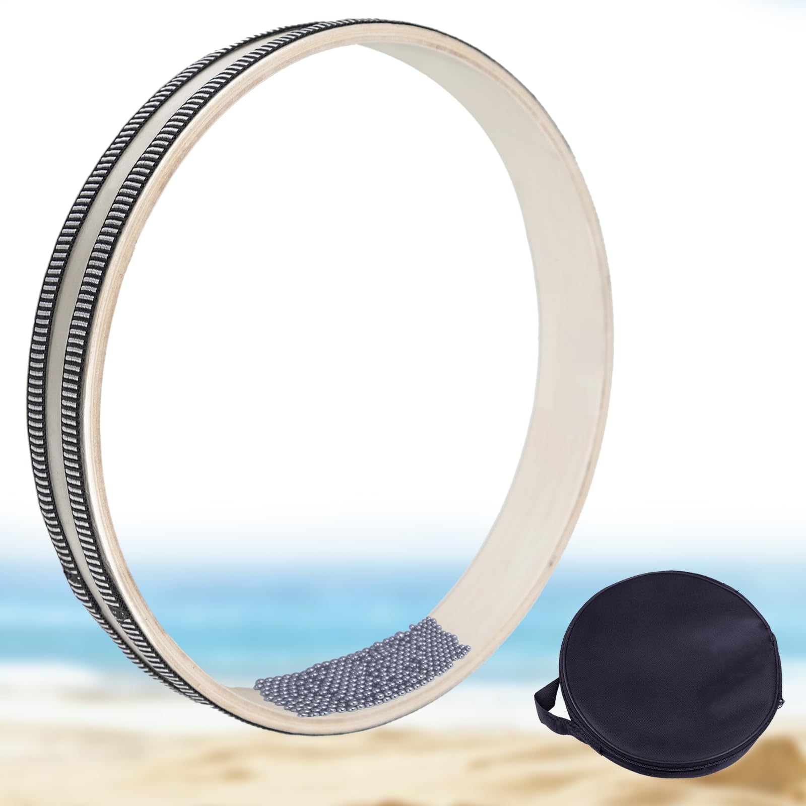 10 inch Ocean Drum with Built in Night Shining Beads,Musical Instrument,Percussion,Sea Wave Drum for Meditation and Relaxation,W