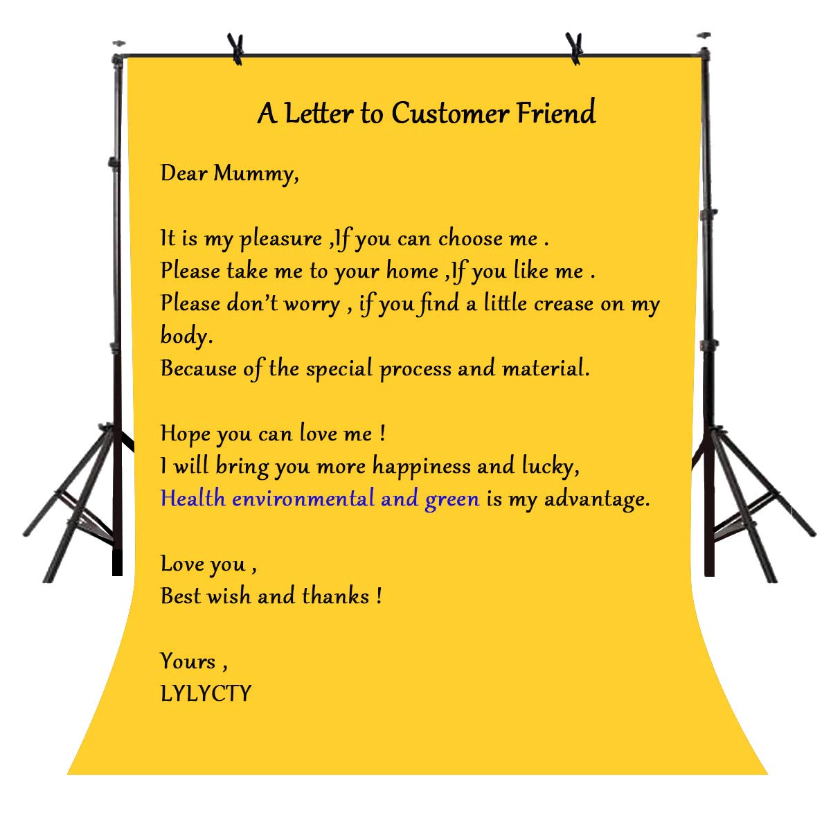 Lylycty 5X7Ft Photography Studio Non Woven Backdrop Yellow Backdrop Solid Color Backdrop Simple Background Ly090