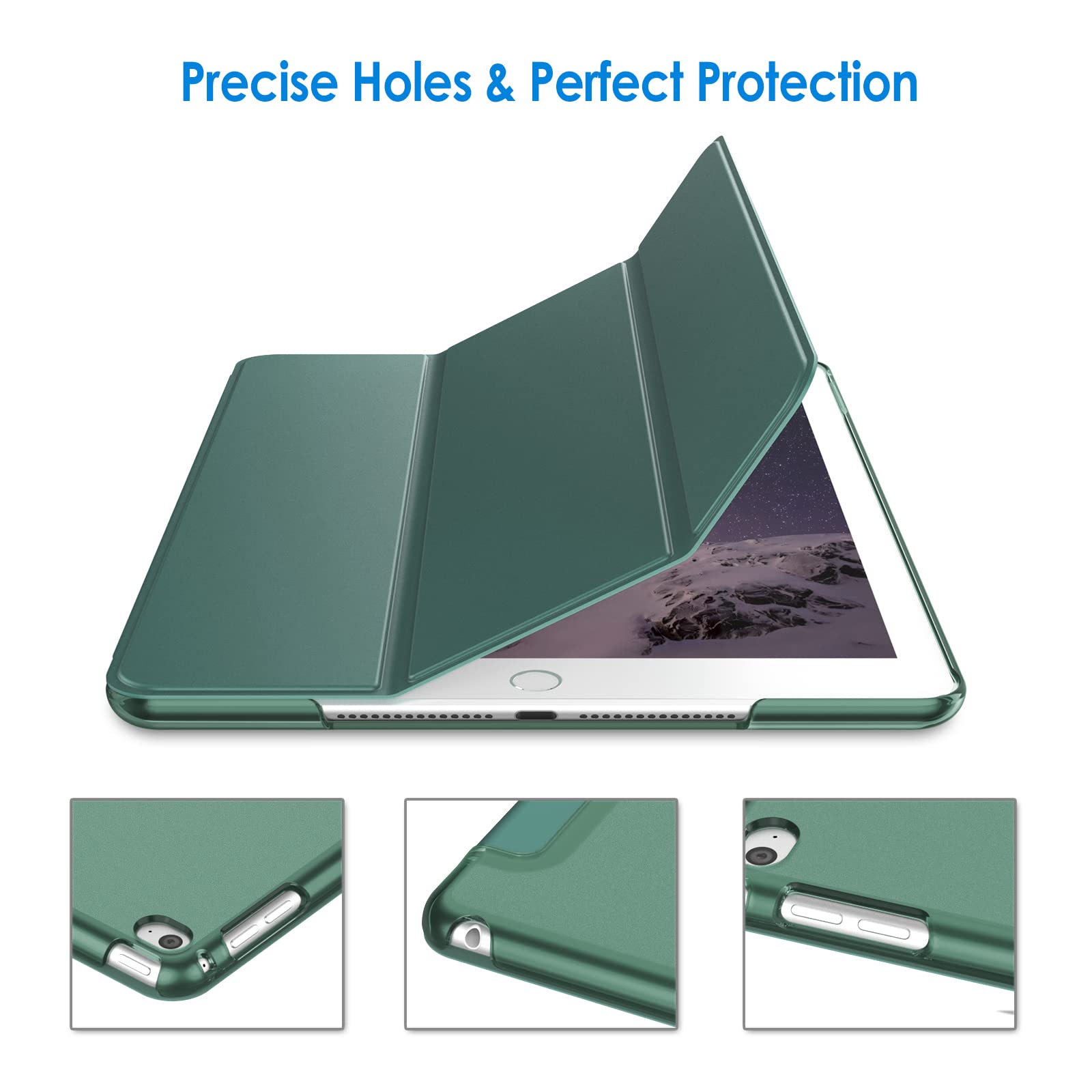 Jetech Case For Ipad Air 2 (2Nd Generation), Smart Cover Auto Wake/Sleep (Misty Blue)