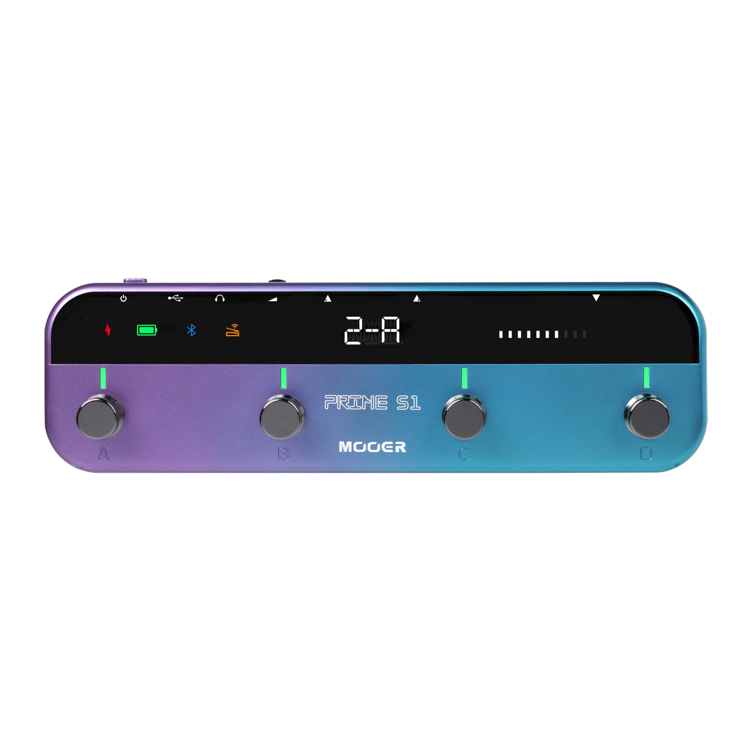 Mooer S1 Multi Effects Processor, Stereo Electric Guitar Pedals With Wireless Footswitch Controller 2 In 1 126 Guitar Effects Tuner 10 Metronome 40 Drum Machine 80S Looper Otg Usb Recording