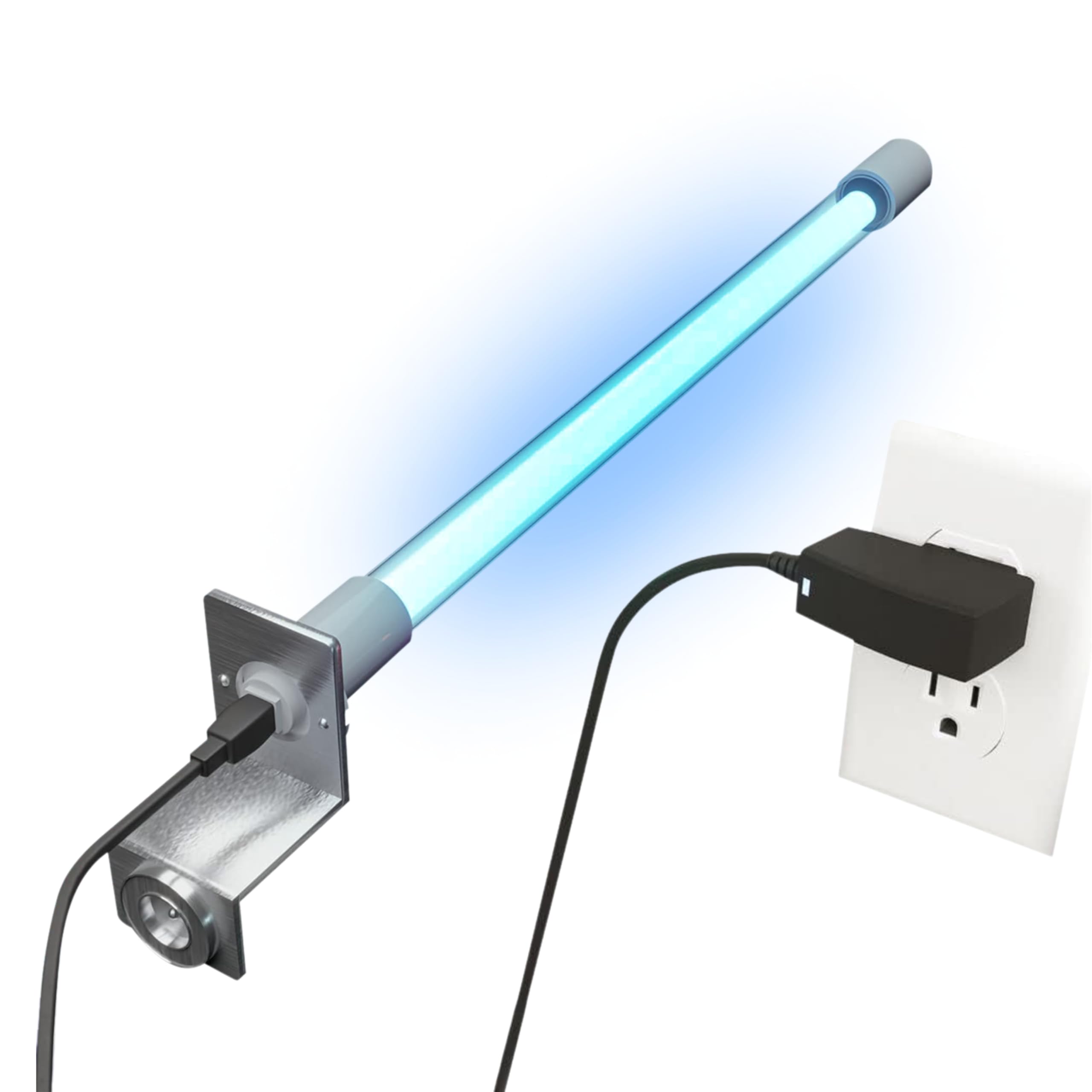 Bioshielduv Lite 18W 24V Hvac Uv Light Air Treatment System Magnetic Holder Direct Current Dc Duct, Powered By Wall Adaptor   Uv