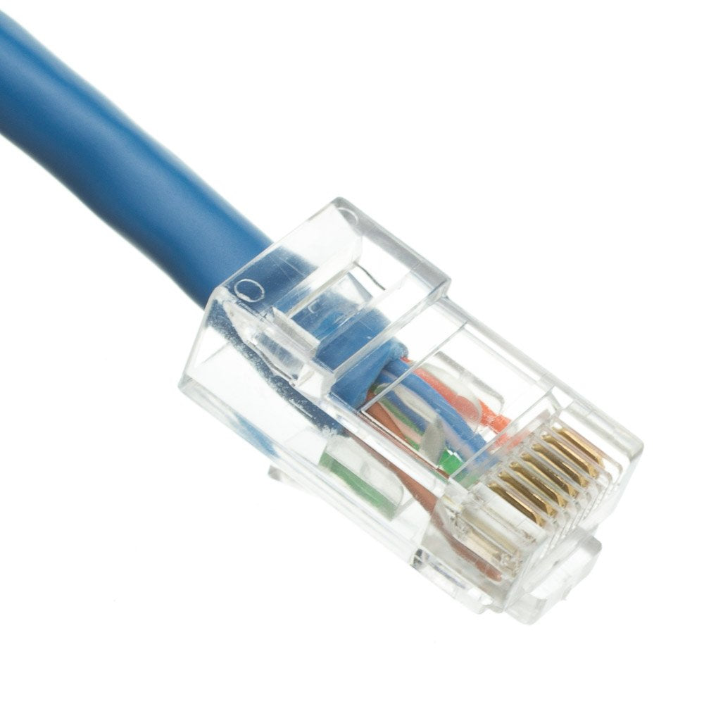 Cablewholesale 25 Foot Cat6 Blue Ethernet Patch Cable, Bootless, 24Awg Network Cable With Rj45 Gold Plated Connector, 4 Pair Str