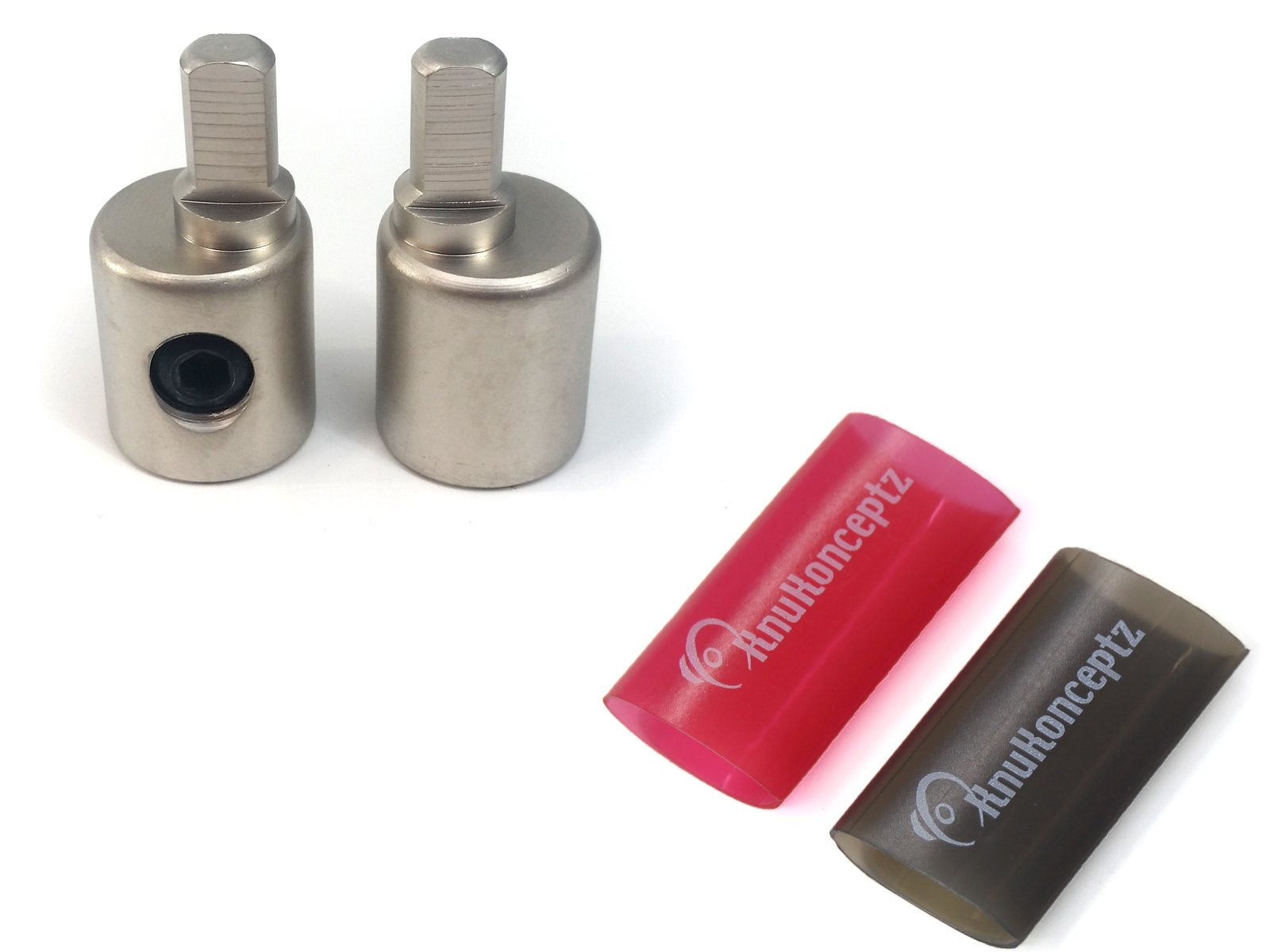 Knukonceptz Offset Power/Ground Input Wire Gauge Reducer 0 4 Gauge 1/0 Pair With Heat Shrink