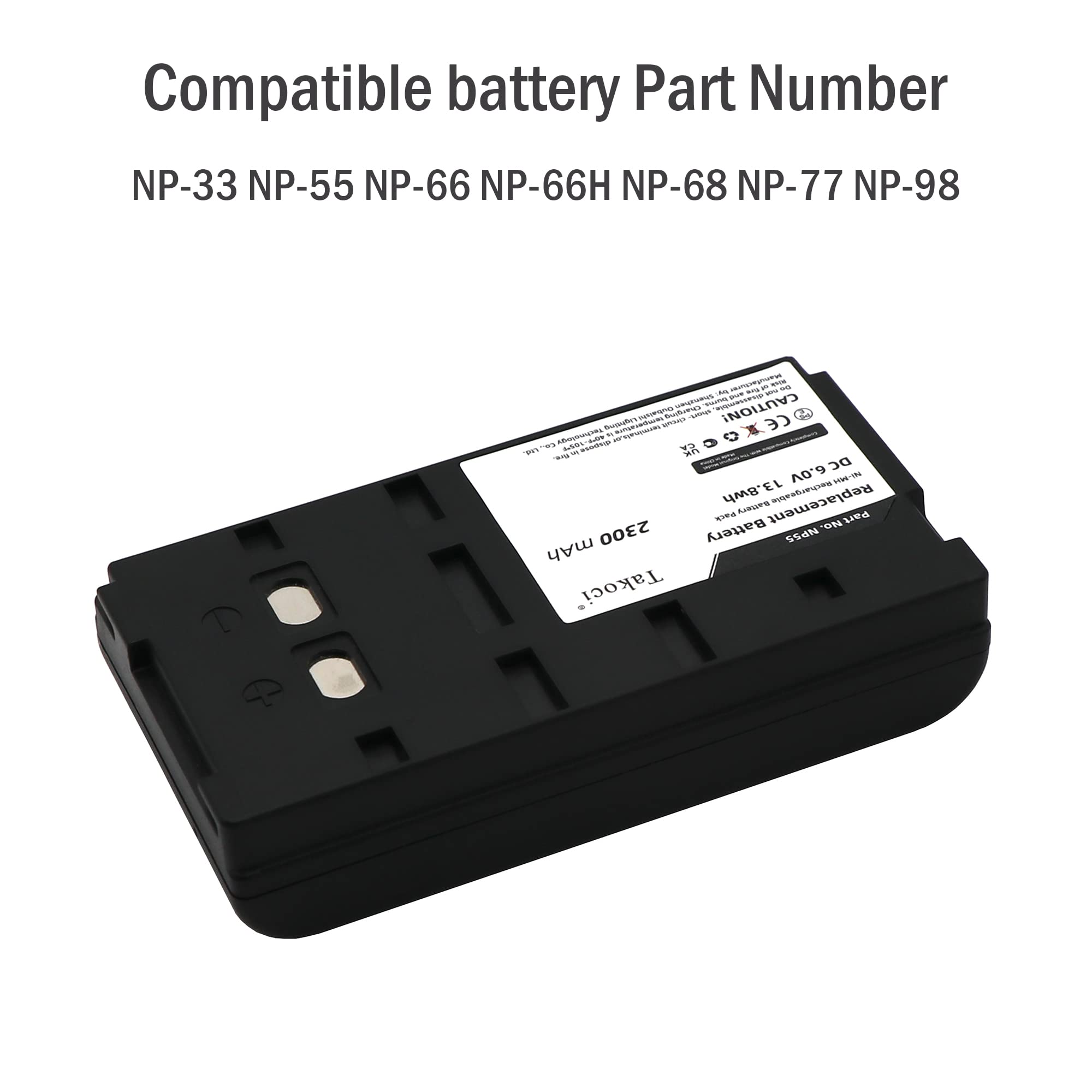 Gikysuiz 2300Mah Replacement Battery For Sony Np 33 Np 55 Np 55H Np 66 Np 68 Np 77 Np 77H Np 78 Np 90 Np 98 Np 98H Np 99 Ni Mh B