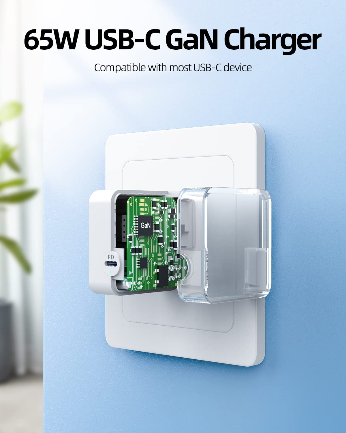 Charger For Samsung Galaxy Book Laptop   (60% Smaller Than Original Size) (Compatible With 65W Pro 360 Np950Qdb Np930Qdb Np935Qd