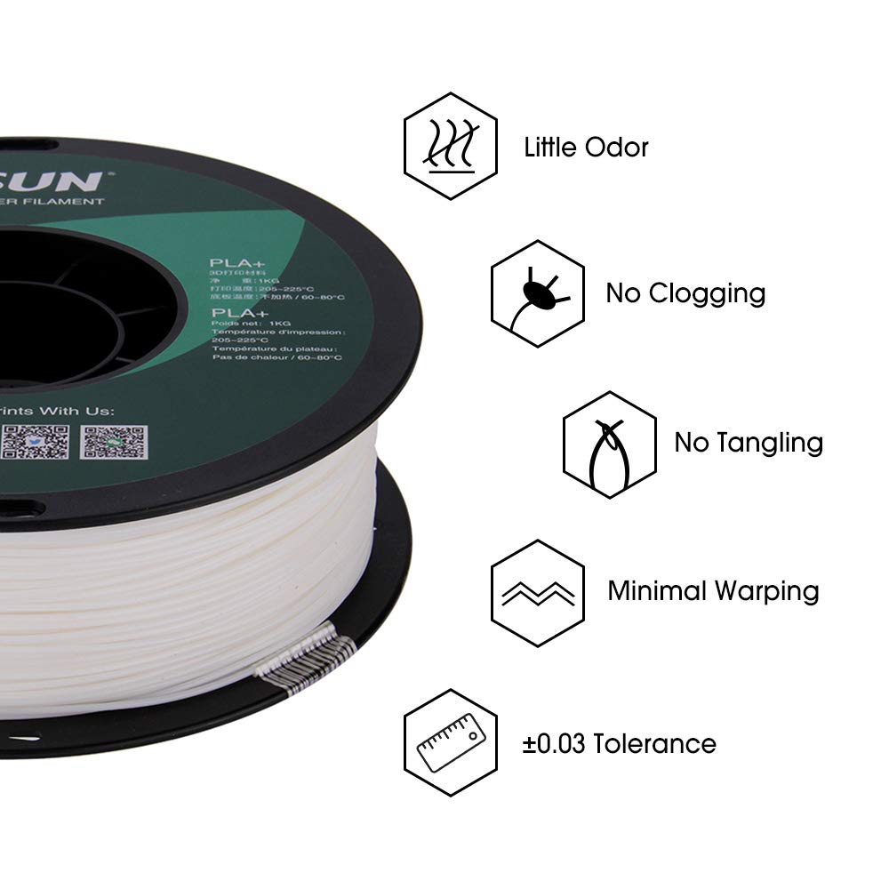 Esun Pla Pro (Pla+) 3D Printer Filament, Dimensional Accuracy +/  0.03Mm, 1Kg Spool, 1.75Mm, Warm White