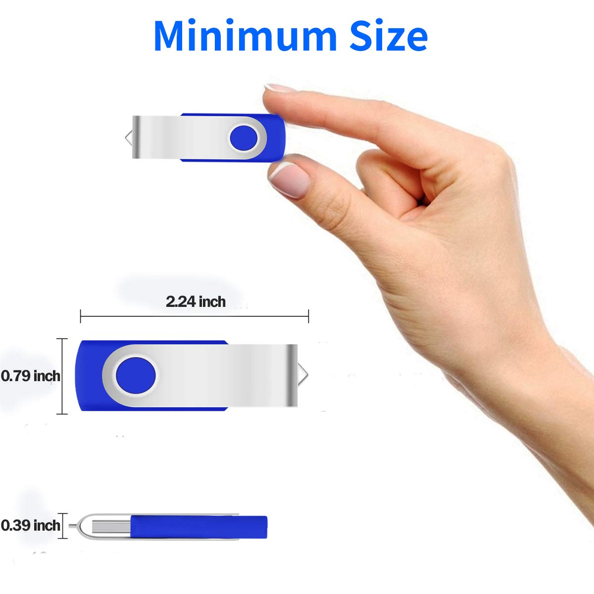 8Gb Bulk Usb Flash Drives 20 Pack, Eastbull Usb 2.0 Swivel Usb Stick Bulk Gig Stick Metal Thumb Fold Storage (Blue)