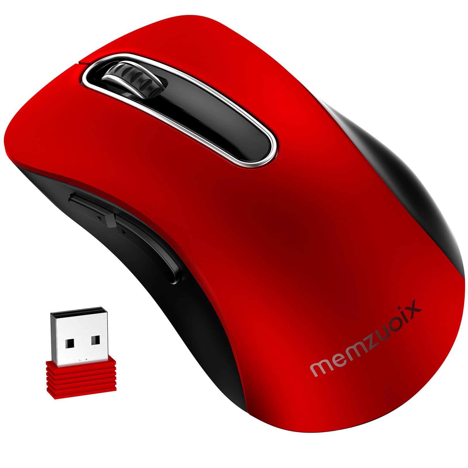 memzuoix 2.4G Silent Wireless Mouse, 1400 DPI Mobile Optical Cordless Mouse with USB Receiver, Portable Computer Mice for Laptop
