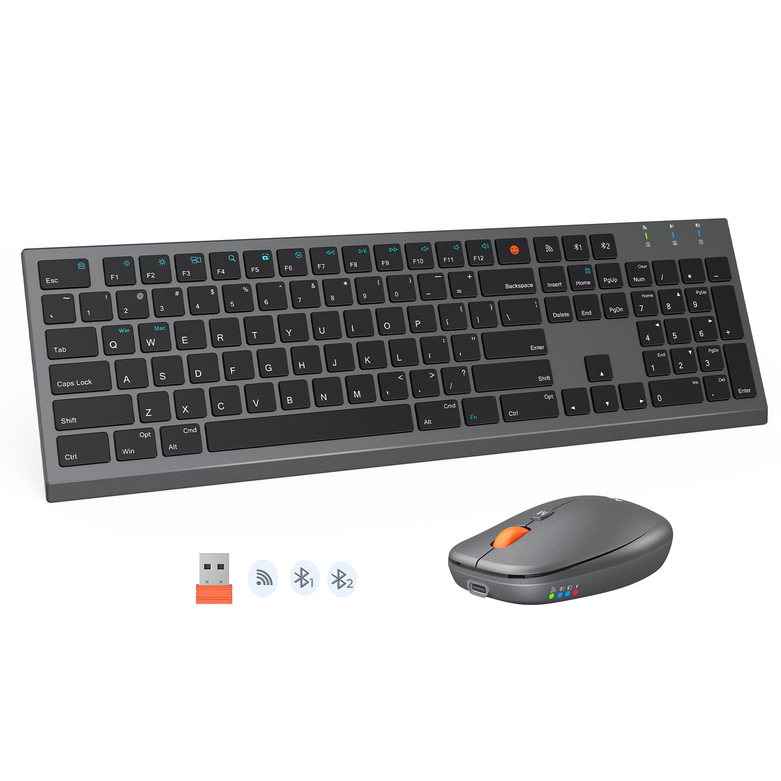 MEETION Rechargeable Bluetooth Keyboard and Mouse Combo, ScissorSwitch