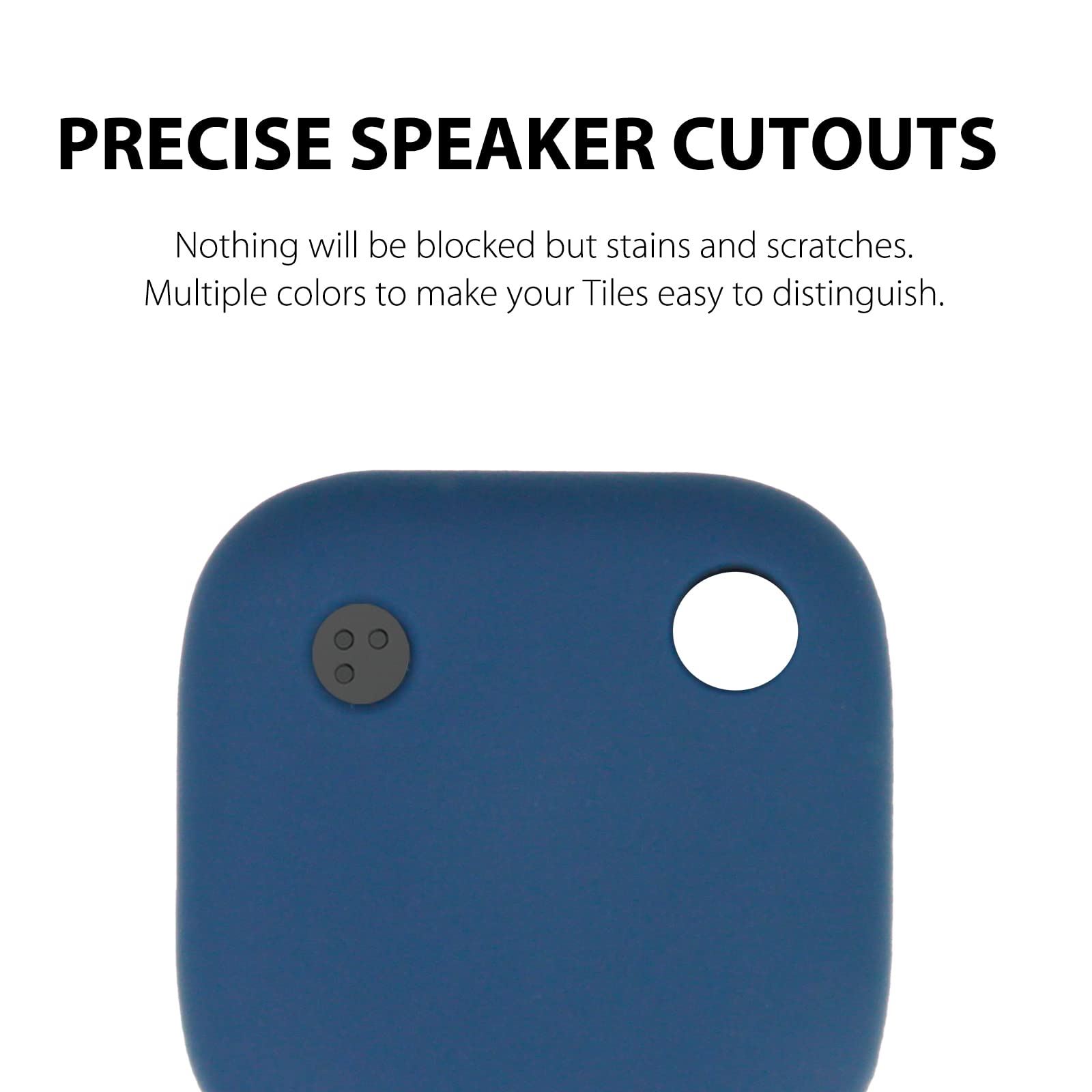 Silicone Case For Tile Mate 2022 With Keychains, 2 Pack Anti Scratch Protective Cover With Carabiner (Navy/White)