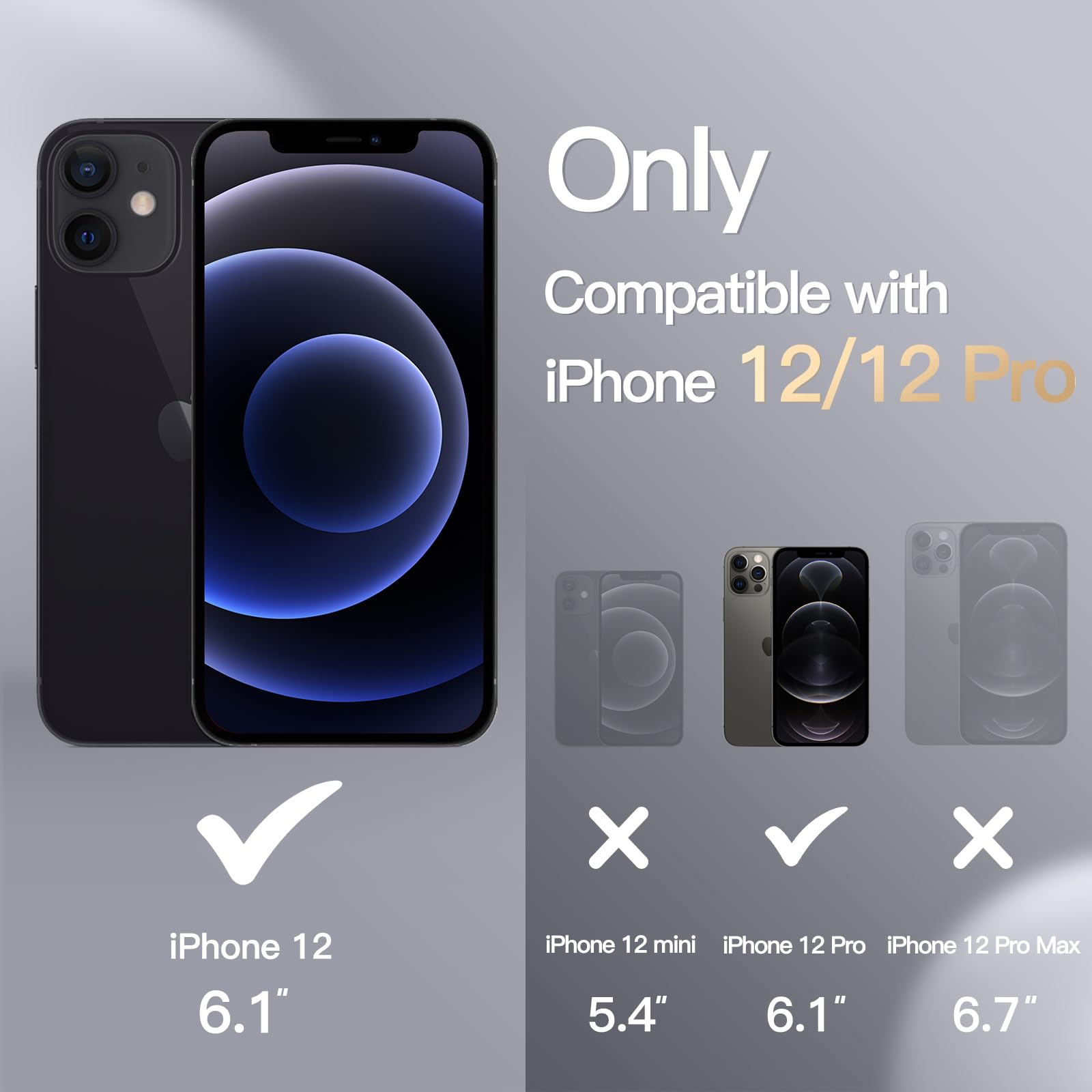 Jetech Silicone Case For Iphone 12/12 Pro 6.1 Inch, Silky Soft Touch Full Body Protective Phone Case, Shockproof Cover With Micr