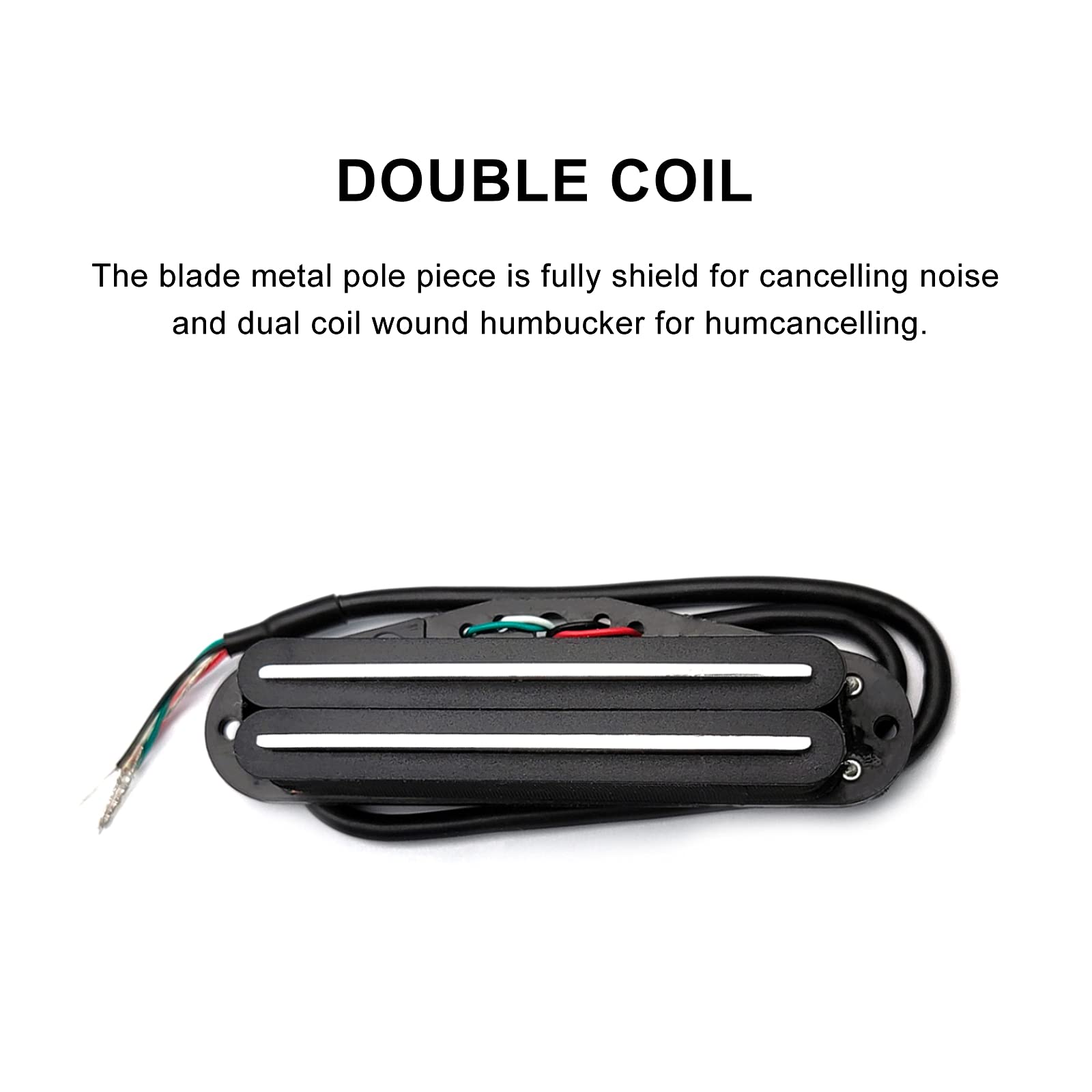 Saphue Dual Humbucker Single Coil Sized Guitar Humbucker Pickup Fit Fender Strat Squier Tele Electric Guitar (Black)