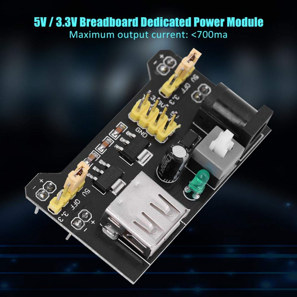 Oumefar Power Supply Module5Pcs 5V/3.3V Power Supply Board Module Two Channels Power Supply Breadboard Module Prototype For Brea
