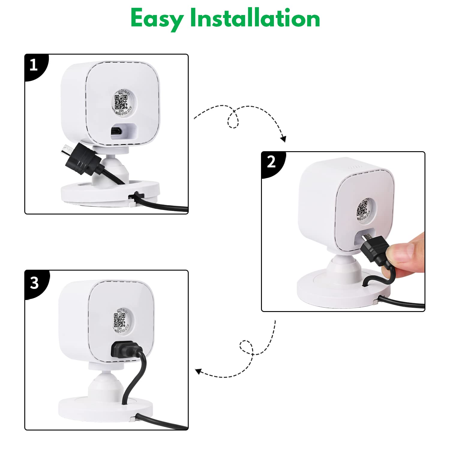 Alertcam 2Pack 25Ft/7.5M Charger Cable For Blink Mini And Blink Mini Pan Tilt, Extension Usb Cable Continuously Power Your Camer