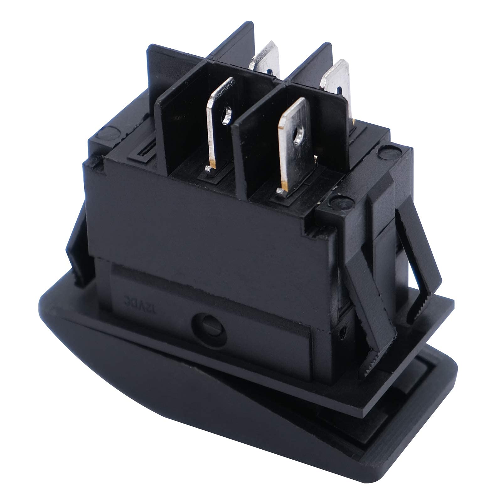 Mxuteuk 12V Red Led Light Self Locking Rocker Switch 4 Pin Spst On/Off 20A For Car Boat Marine Rk1 06N R