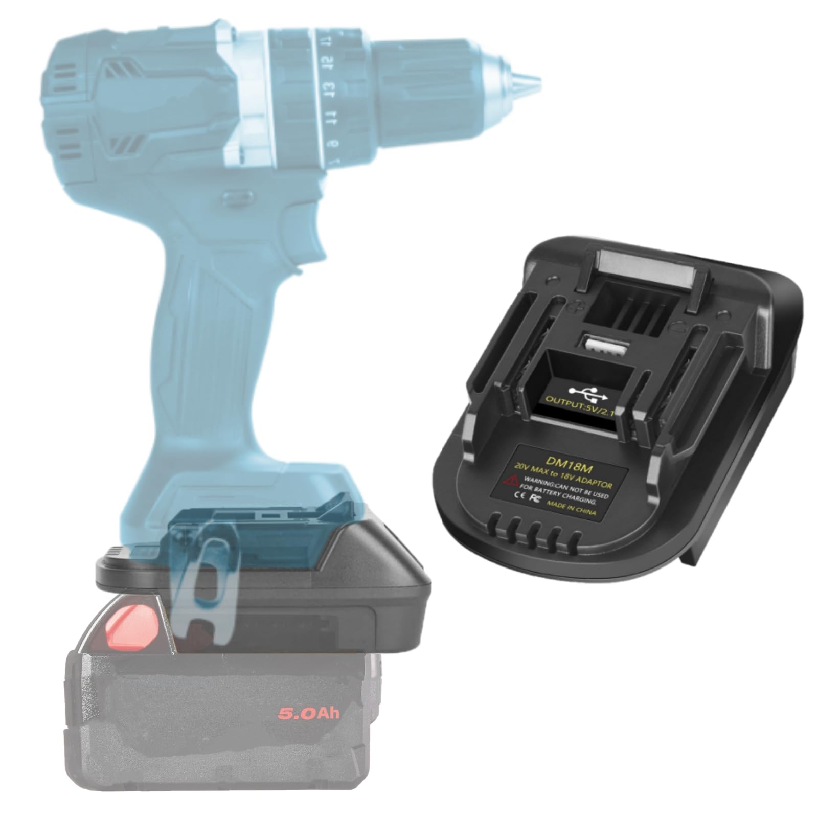 For Milwaukee Battery Adapter, Convert for Milwaukee for M18 Battery to Work for Other Tools (for M18 Battery to for Makita 18V