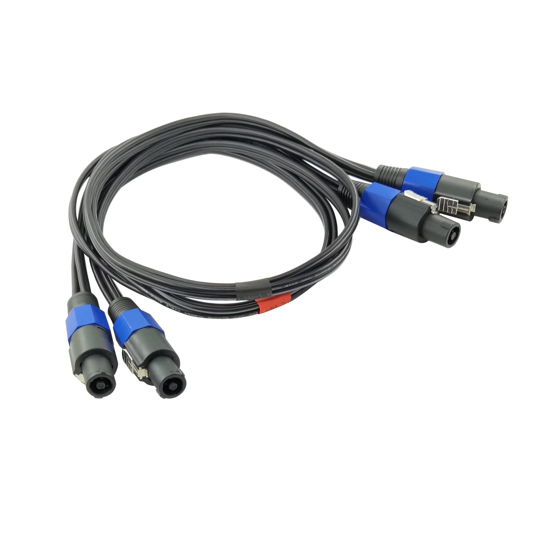 Wjstn 4 Pole Speakon To Speakon 4 Conductor Cables, 12 Awg Speaker Cable Wire With Twist Lock (2 Pack/3Ft)
