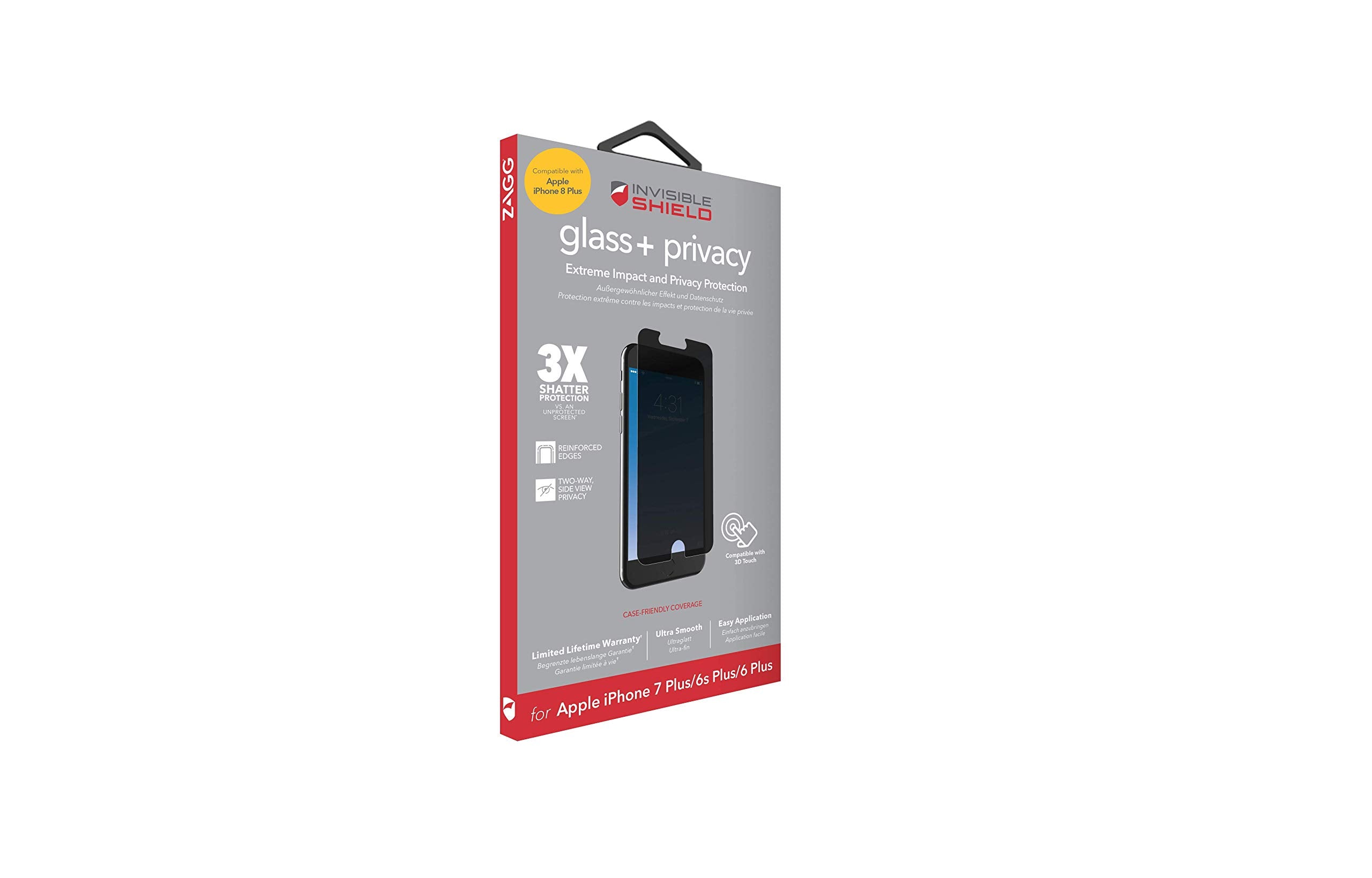 Zagg Invisibleshield Glass Privacy Screen Protector For Apple Iphone