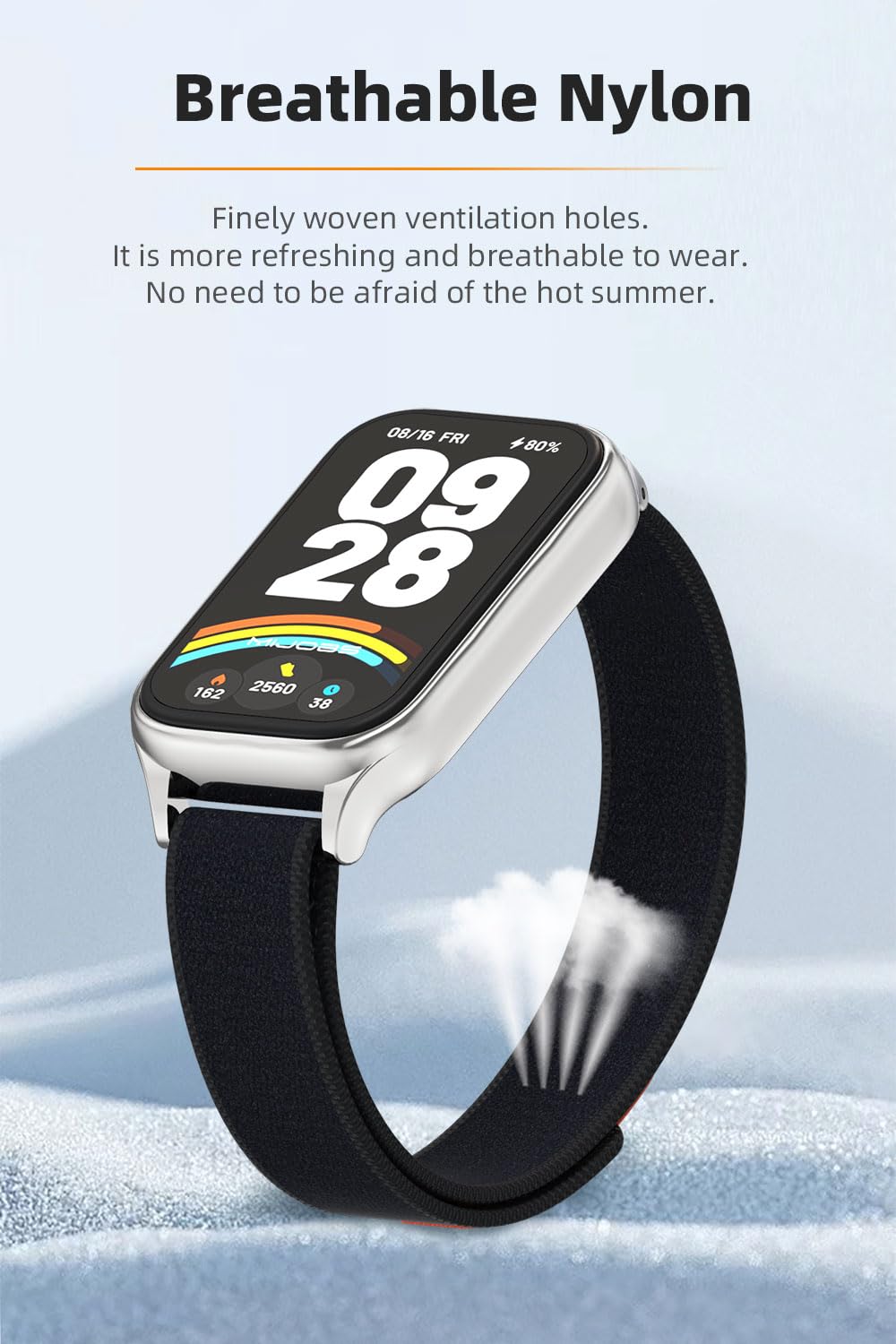 Mijobs Strap For Amazfit Band 7 Nylon Replacement Strap Watch Wristband Smart Bracelet Accessories For Amazfit 7 Fit Band