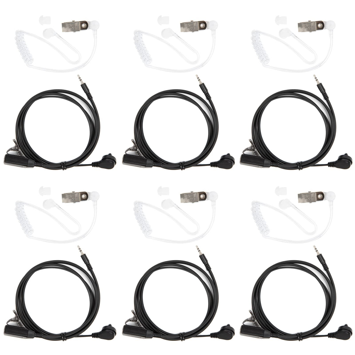 Walkie Talkie Headset For Cobra 1 Pin Acoustic Tube Earpiece With Mic Headsets With Ptt Compatible With Cobra Talkabout Cxt195 Cx112 Acxt1035R Acxt145 Acxt545 Px655 Rx385 Rx685 Two Way Radio(6 Pack)