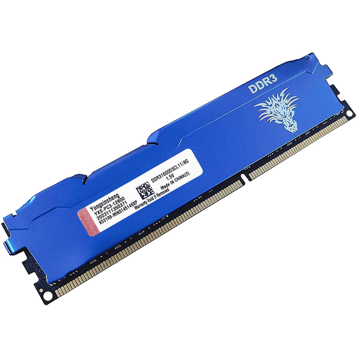 Yongxinsheng Ddr3 8Gb Desktop Ram 1600Mhz Pc3-12800 Udimm Non-Ecc Unbuffered 1.5V 2Rx8 Dual Rank 240 Pin Cl11 Pc Computer Memory