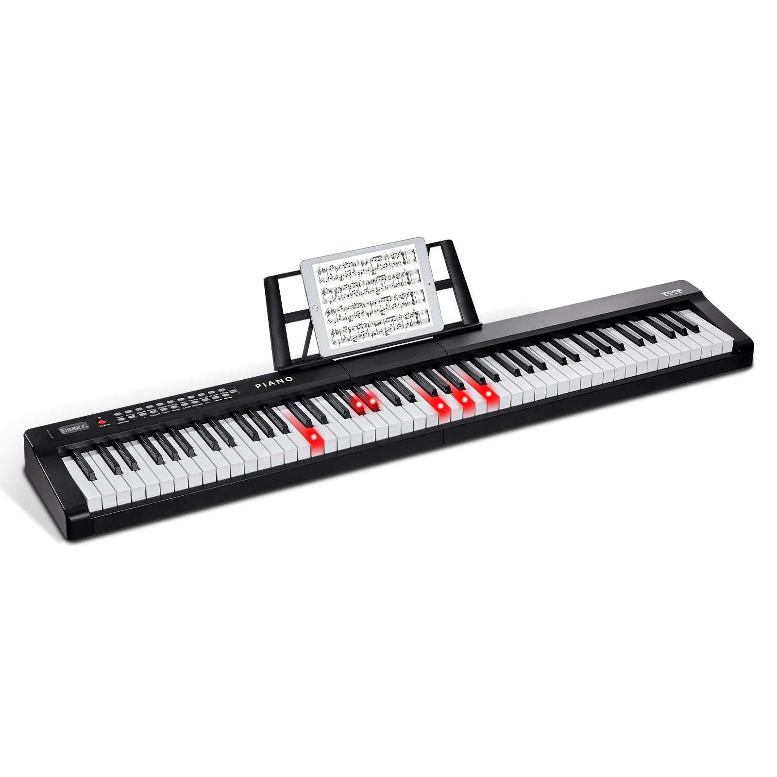 VEVOR 88 Key Digital Piano Keyboard, Semi Weighted Keys, Full Size Electric Portable Keyboard Piano Set with 1000 Tones Built-In
