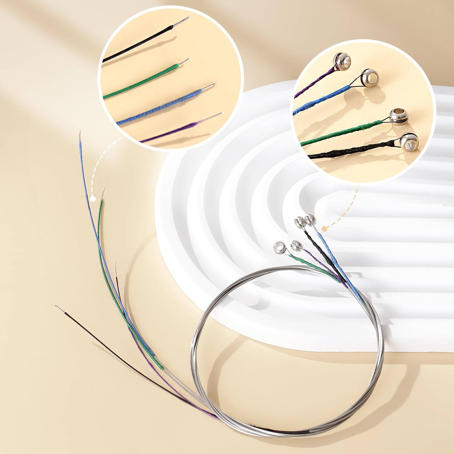 Fansjoy Violin Strings Full Set(G D A E), Universal Steel Strings For 4/4 3/4 1/2 1/4 Size Violins, Quality Synthetic Steel Core