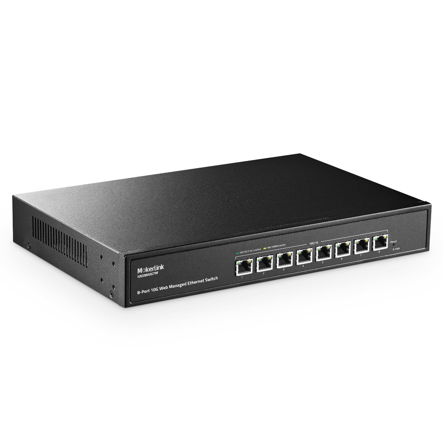 Mokerlink 8 Port 10 Gigabit Managed Switch, Support 10G/5G/2.5G/1000M Auto Negotiation, 160Gbps Bandwidth, Smart Web Managed, Me
