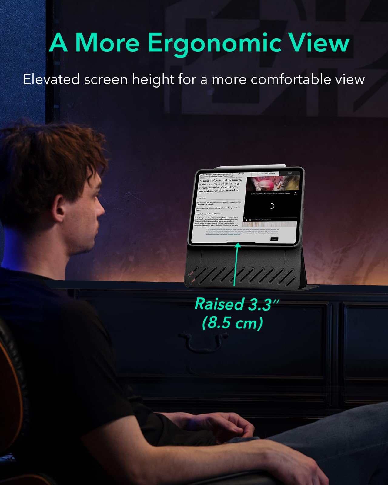 Esr For Ipad Pro 11 Inch Case (2022/2021 / 2020/2018, 1St, 2Nd, 3Rd & 4Th Gen), Removable Magnetic Cover, Adjustable Portrait/Landscape Stand With Raised Display View, 9 Standing Angles, Black