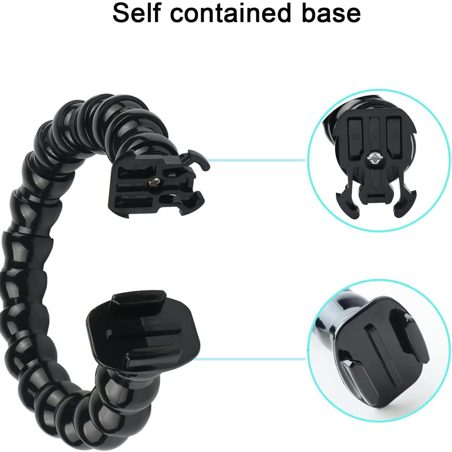 Fitstill Jaws Flex Clamp Mount With Adjustable Gooseneck 19 Sections Compatible With Go Pro Hero 13,12,11,10,9,8,7,6,5,4,Session, 3+,3,2,1,Max,Fusion,Dji Osmo Action 1/2/3 Action Cameras