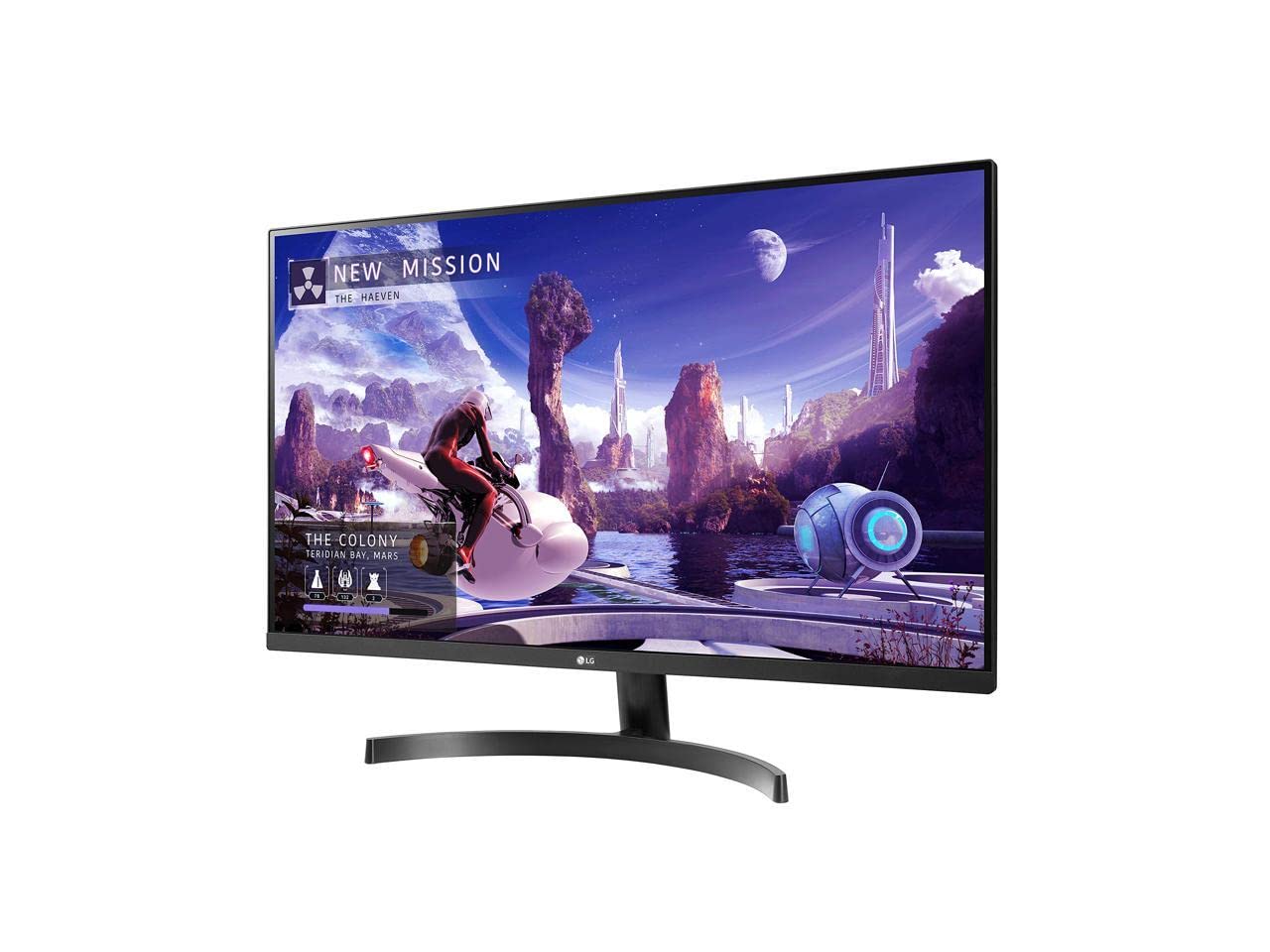 Lg 27Qn600 B 27    Qhd (2560 X 1440) Ips Display With Freesync, Srgb 99% Color Gamut, Hdr10 With A 3 Side Virtually Borderless D