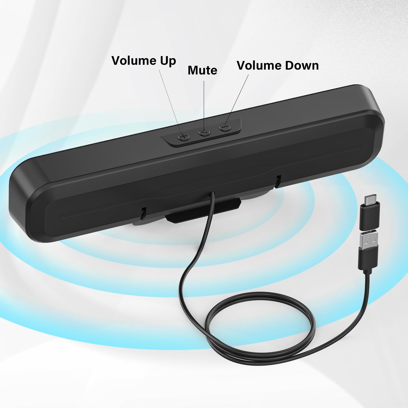 Ogupgx Computer Speakers For Desktop Pc, Monitor Speakers For Laptop,Pc Speakers With Loud Sound,Volume Control Easily Clamps To