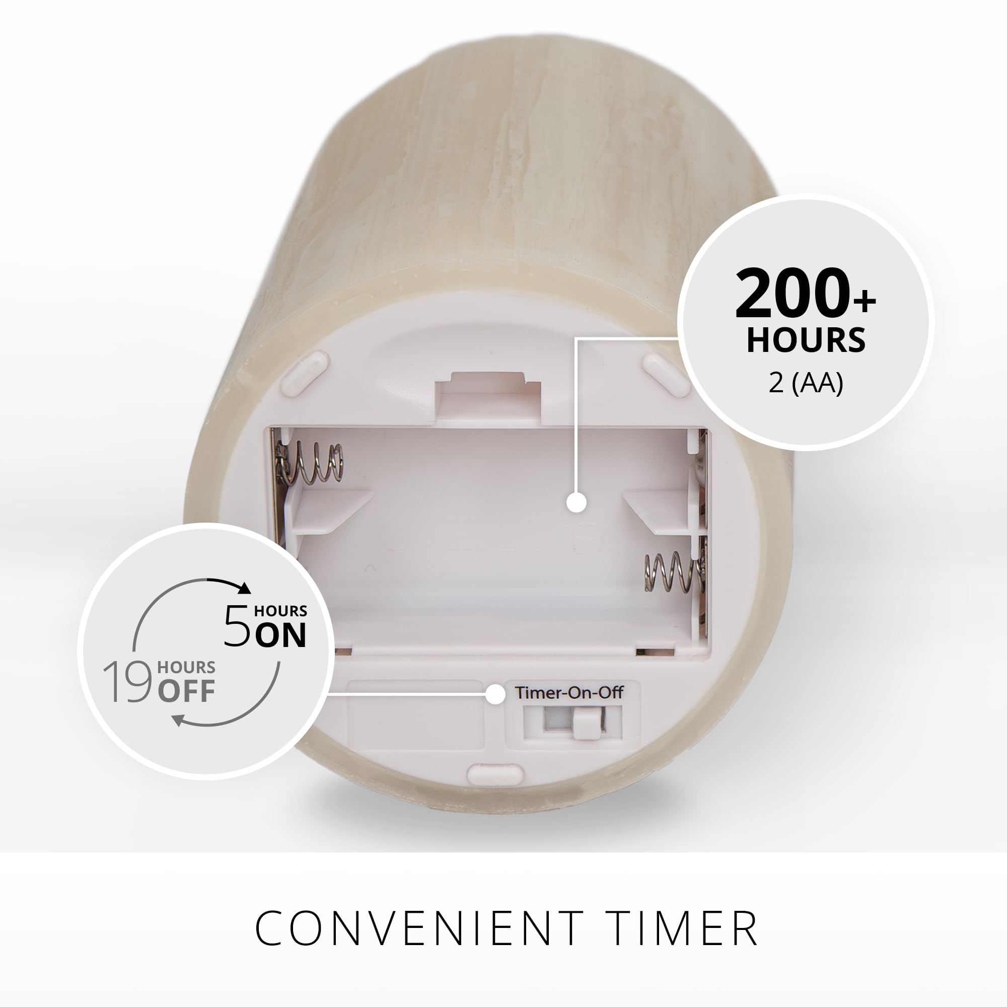 Luminara Selenite Looking Flameless Candle, White Swan 3'' X 4.5'', Battery Operated Real Wax Moving Flame Led Pillar W/Timer, H