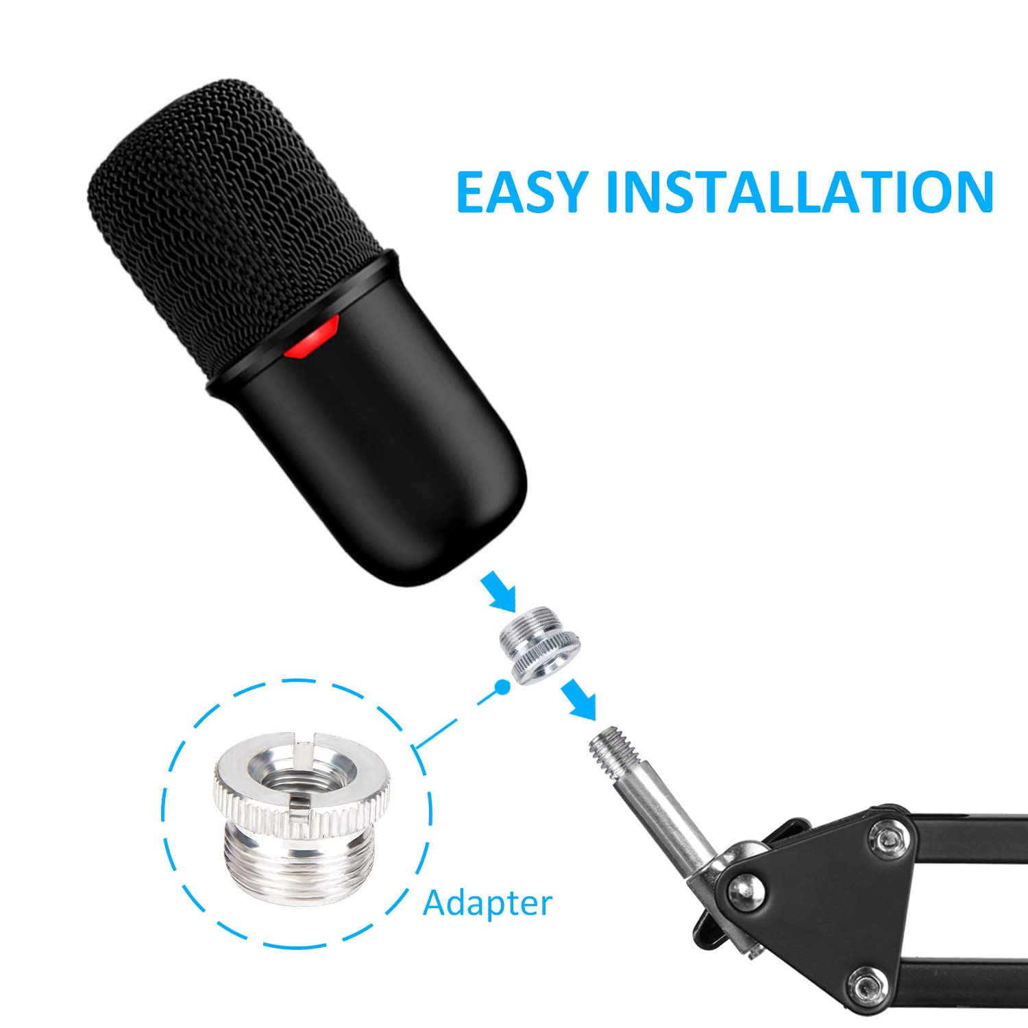 Solocast Boom Arm Mic Stand, Adjustable Suspension Boom Scissor Arm Stand For Hyperx Solocast Gaming Microphone By Sunmon