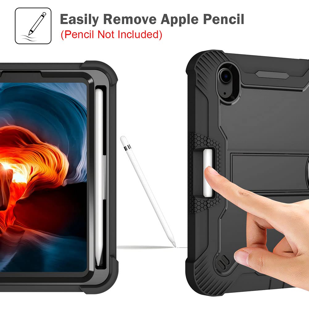 Makeit Case For Ipad Mini 7 (A17 Pro) 2024, Ipad Mini 6 Case (8.3 Inch,2021 Model) With Pencil Holder, Heavy Duty Shockproof Ful