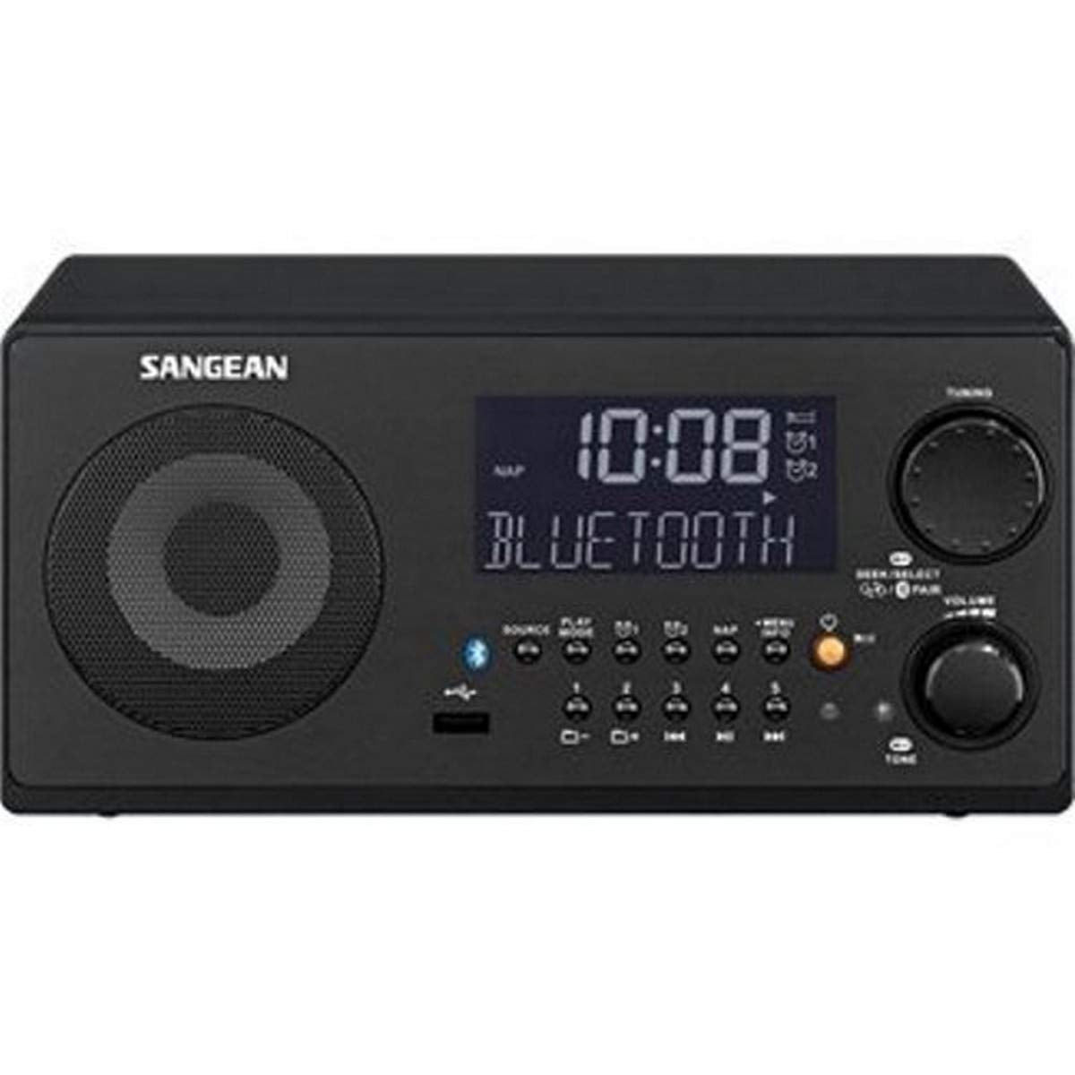 Sangean Wr 22Bk Digital Radio, Am/Fm With Bluetooth, Usb, Black