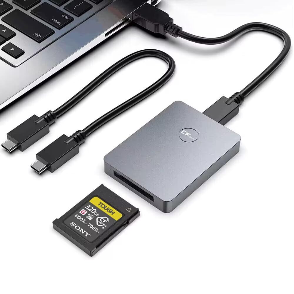 Cfexpress Type A Card Reader, 10Gbps Type A Cfexpress Card Reader Adapter Usb C To Usb C/Usb A Memory Card Reader With Usb3.1 Gen2 Transfer Speed, Compatible With Windows/Mac/Linux/Android