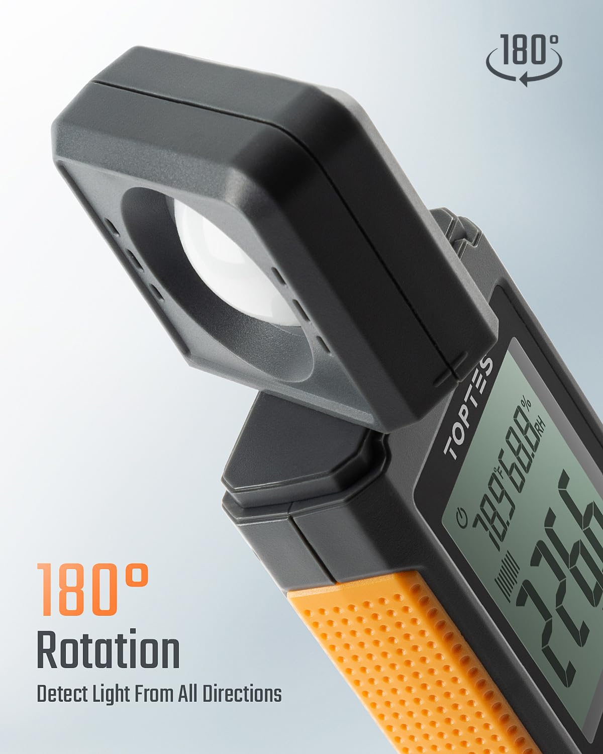 Toptes Ts 710 Light Meter, Lux/Foot Candles Meter With 180 Rotating Sensor, 0.1~200,000 Lux Range, Large Backlit Display, Light