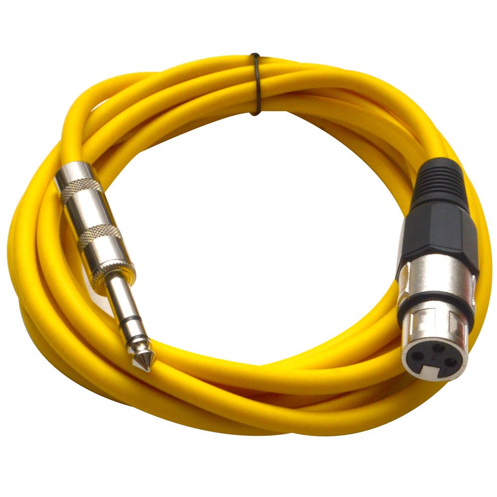 Seismic Audio - Satrxl-F10 - Yellow 10' Xlr Female To 1/4'' Trs Patch Cable
