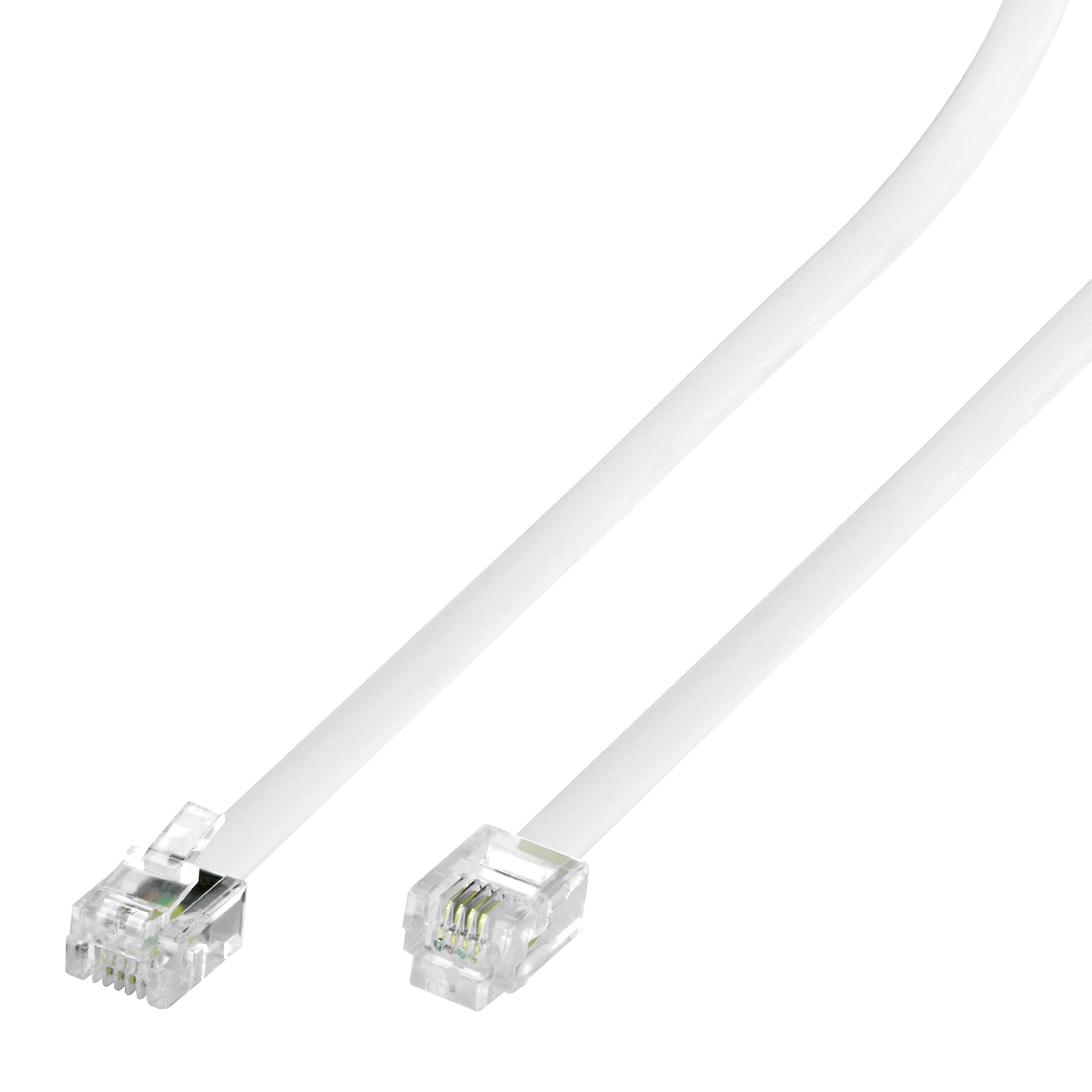 Conext Link Rj11 6P4C Modular Telephone Extension Cable Phone Cord Line Wire (100 Feet, White) (33220)