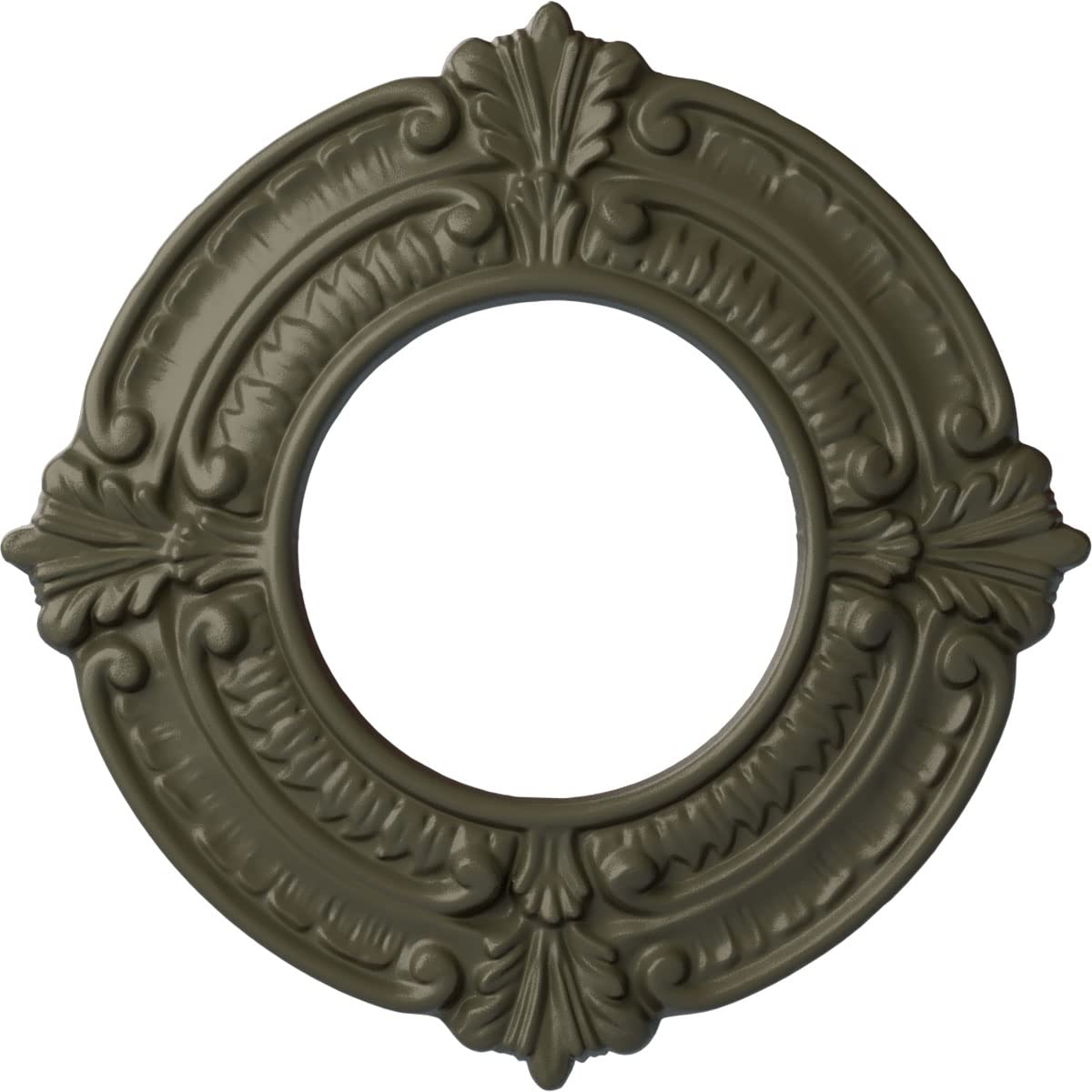 Ekena Millwork Cm09Bnwhf Benson Ceiling Medallion, 9''Od X 4 1/8''Id X 5/8''P, Hand Painted Witch Hazel