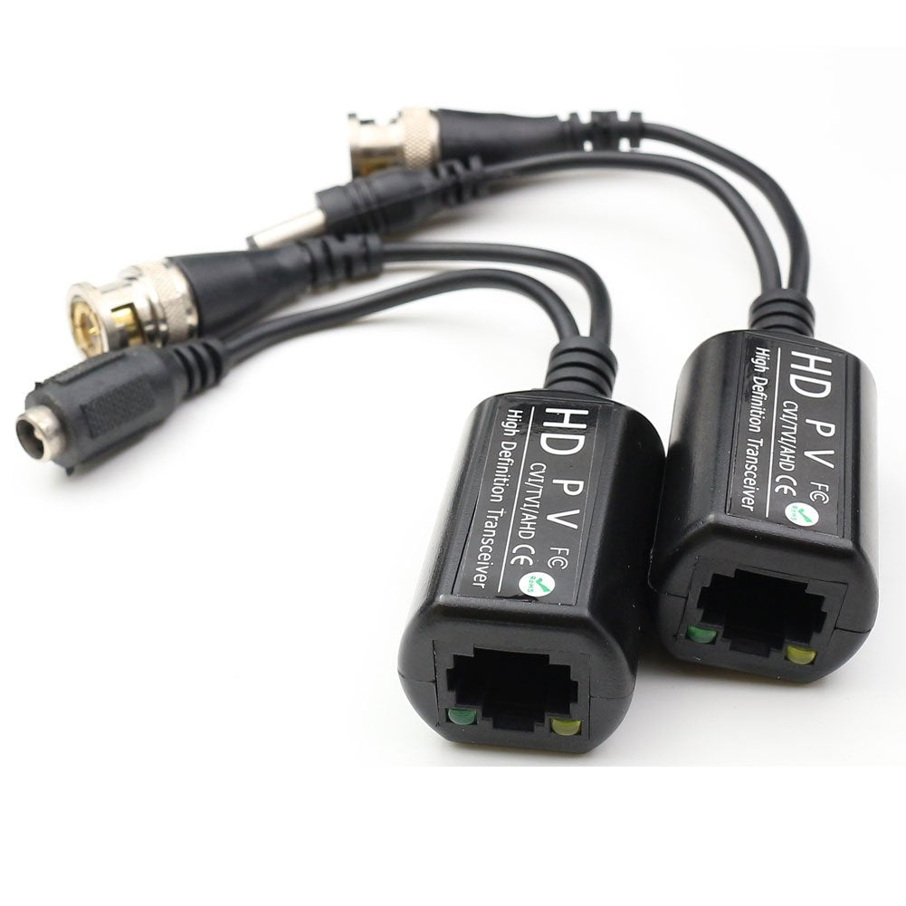 Anhan Pv/Pvd/Pva Passive Power Video Data Audio Balun Twisted Pair Utp Cable With Power Connector Hd Balun For 720P / 1080P Came