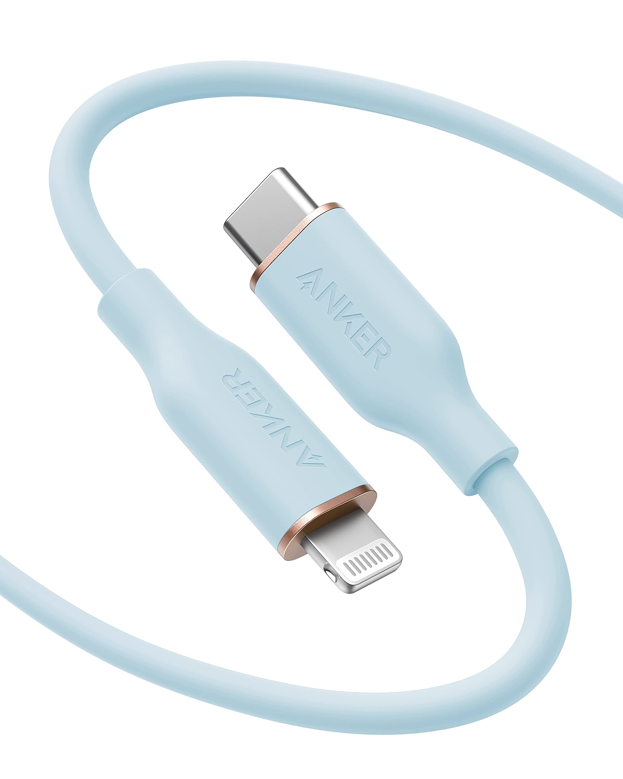 Anker USB C to Lightning Cable, MFi Certified Cable for iPhone 13 Pro 12 Pro Max 12 11 X XS, Supports Power Delivery (Misty Blue