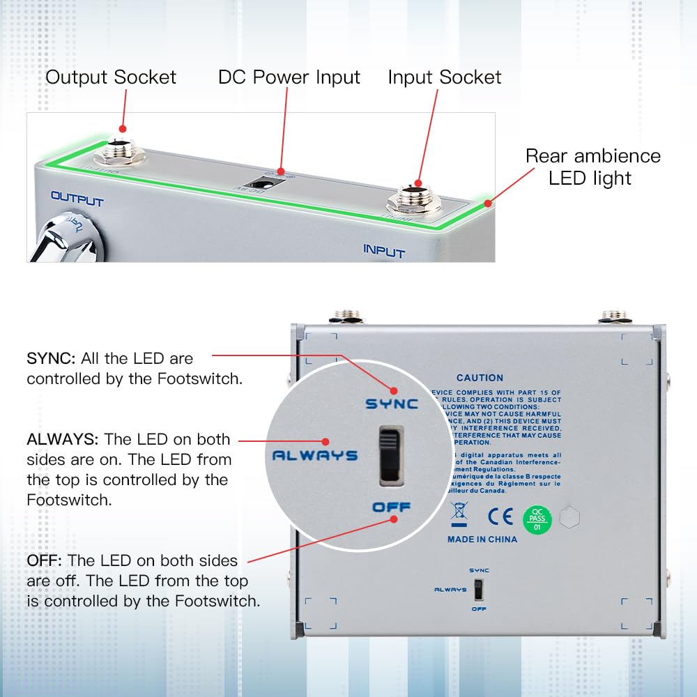 Joyo Compressor Effect Pedal With Precise Compression Knobs Adjusting Independent For Bass Electric Guitar  True Bypass (Avallon