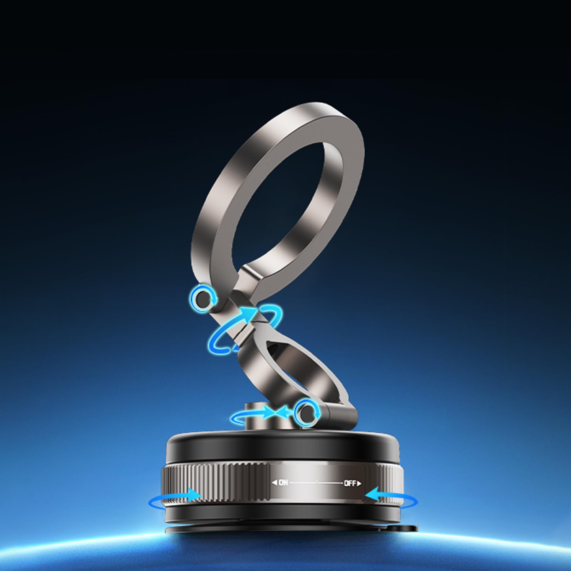 Uceento 360 Vacuum Magnetic Phone Holder, Suction Cup Phone Mount, Foldable Strong Magnetic Cell Phone Holder For Car/Gym/Mirror