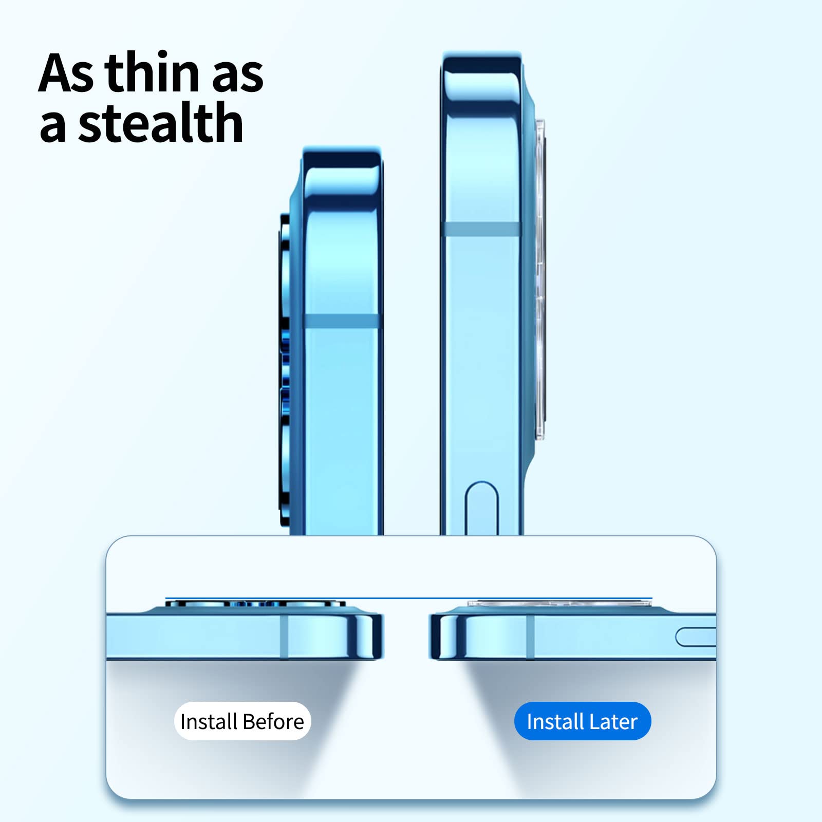 New'C 4 Pack, 2 Pack Screen Protector For Iphone 12 [6.1 Inch] + 2 Pack Camera Lens Protector, Sensor Protection,Case Friendly T